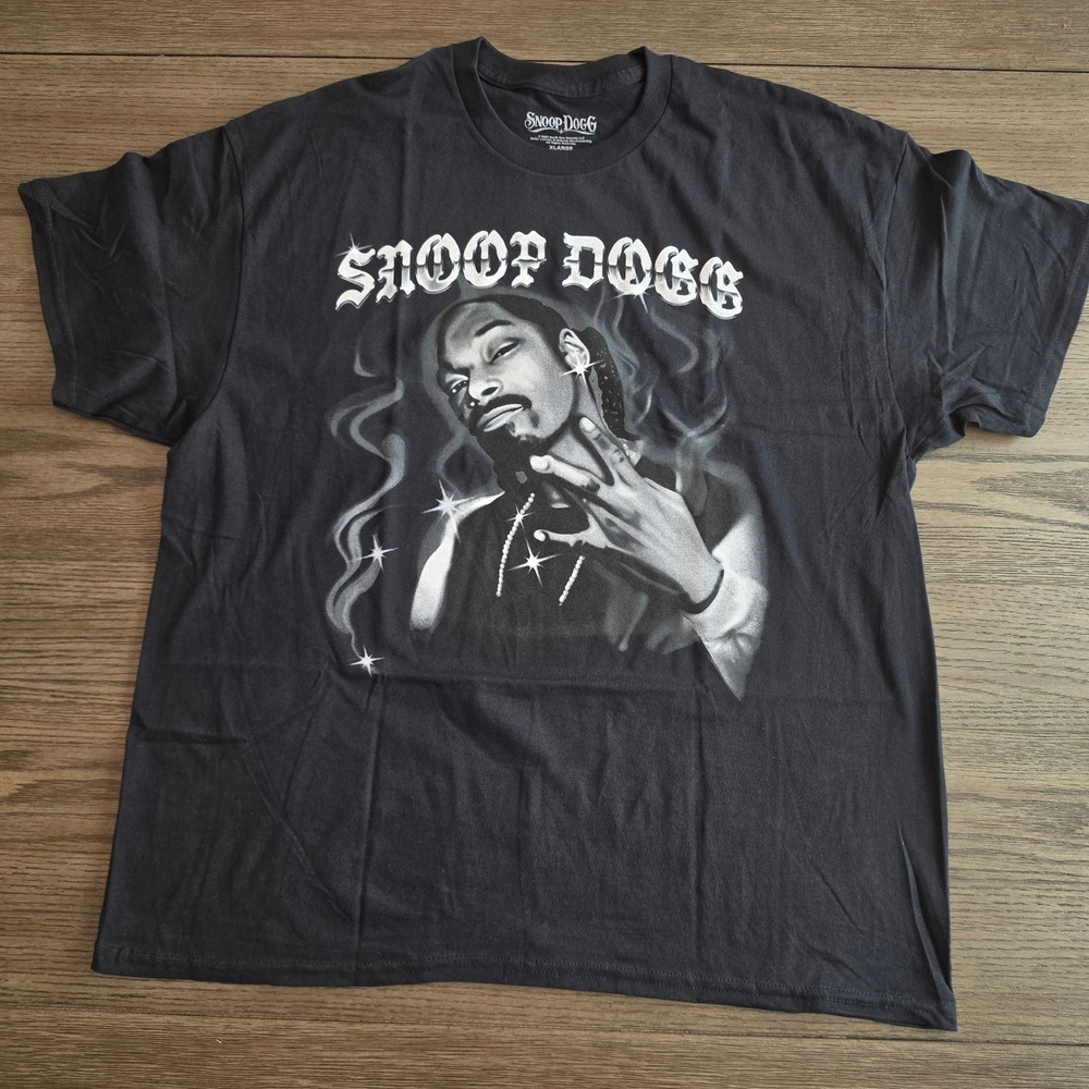Snoop Dogg Air Brush Graphic T-Shirt Black 2XL Licensed Hip Hop Rap Tee